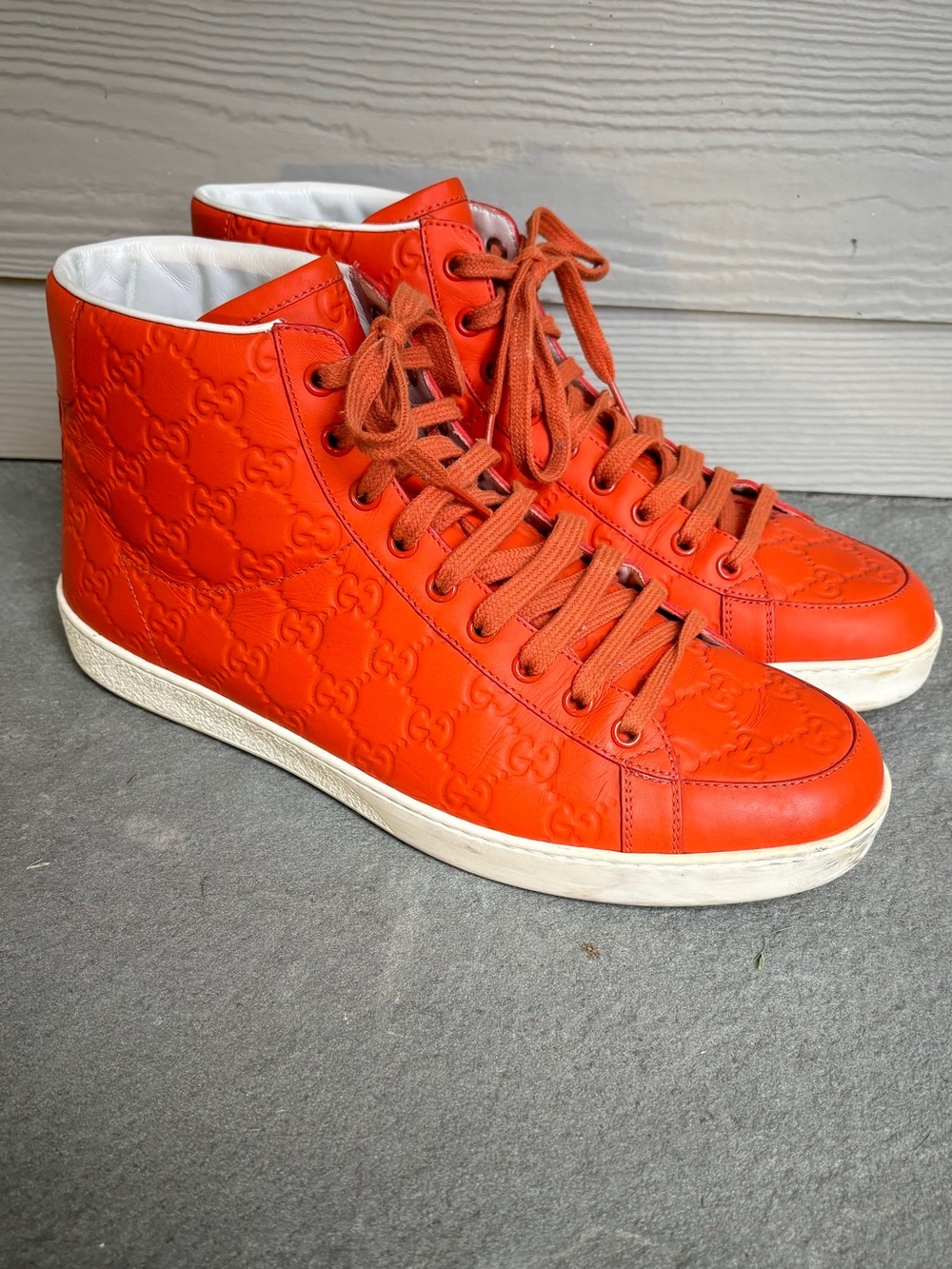 Gucci GG Brooklyn Supreme Orange White Sneakers 🔥